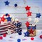 36 Pieces 4th of July Vase Filler for Home Decor Patriotic Bowl Fillers Memorial Day Decoration Decorative Balls for Bowls Vase Natural Rattan Balls for Party Decor(Round and Star)